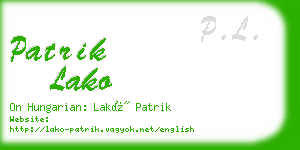 patrik lako business card